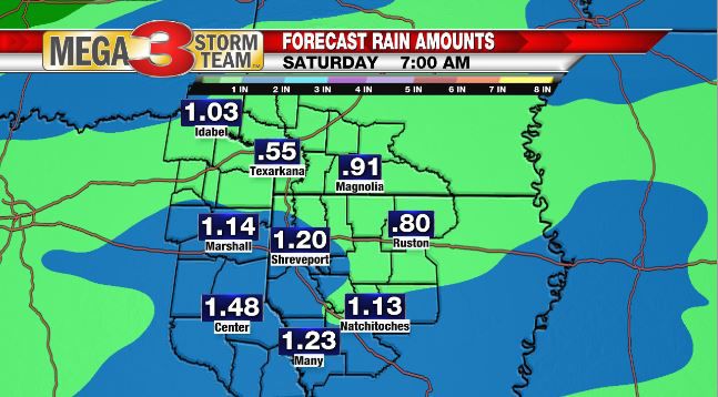 Forecast Rain Amounts through Friday